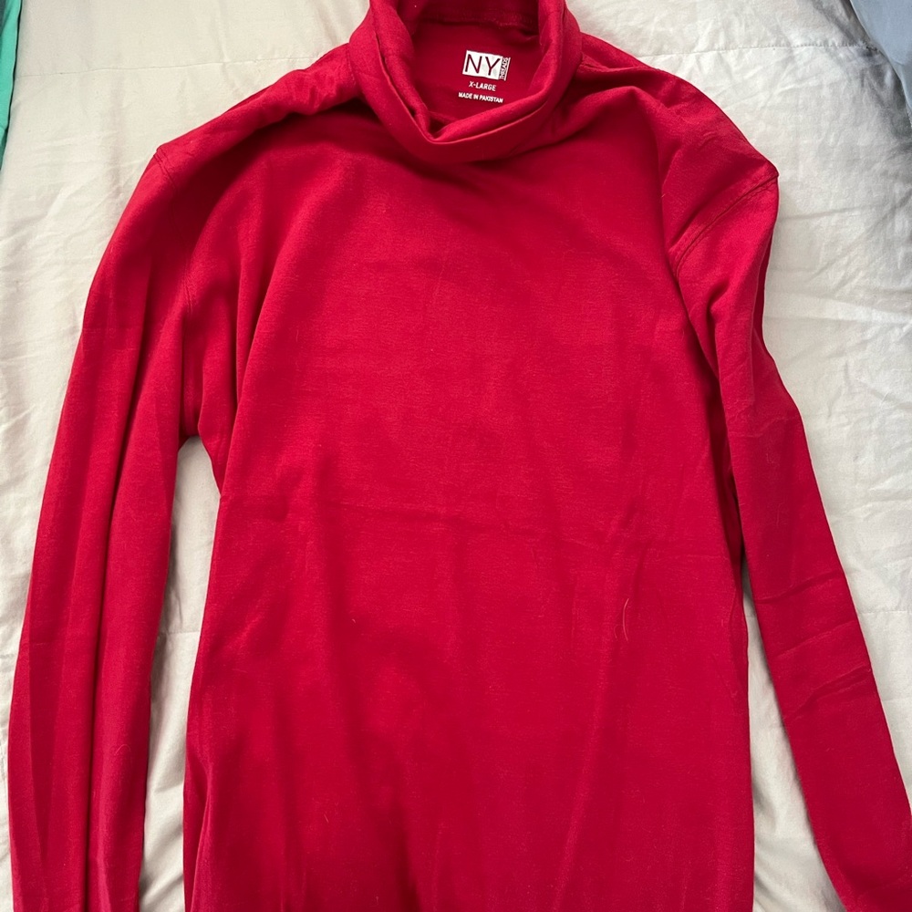 Red Turtleneck Sweater for Men